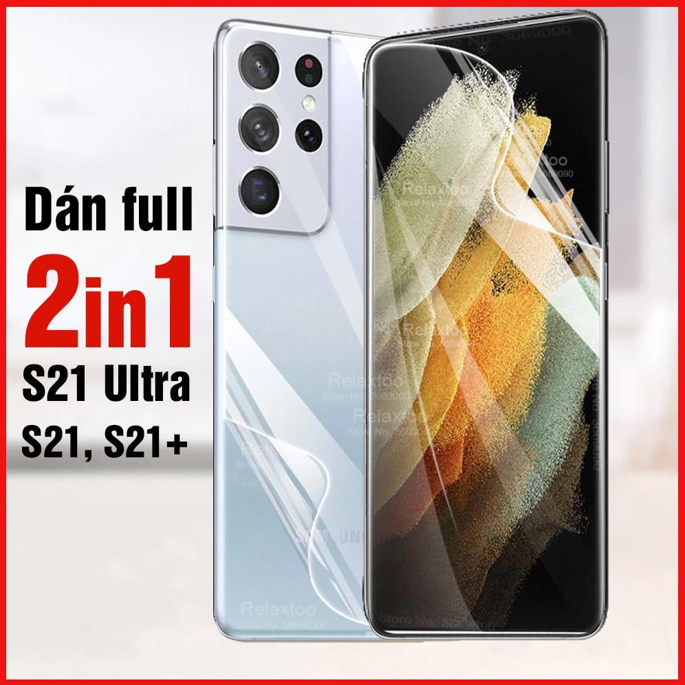 Miếng dán cường lực danh cho Samsung S21 Ultra, S21 Plus, S21 Full 2 mặt trước sau, dùng cảm biến vân tay siêu nhạy như chưa dán