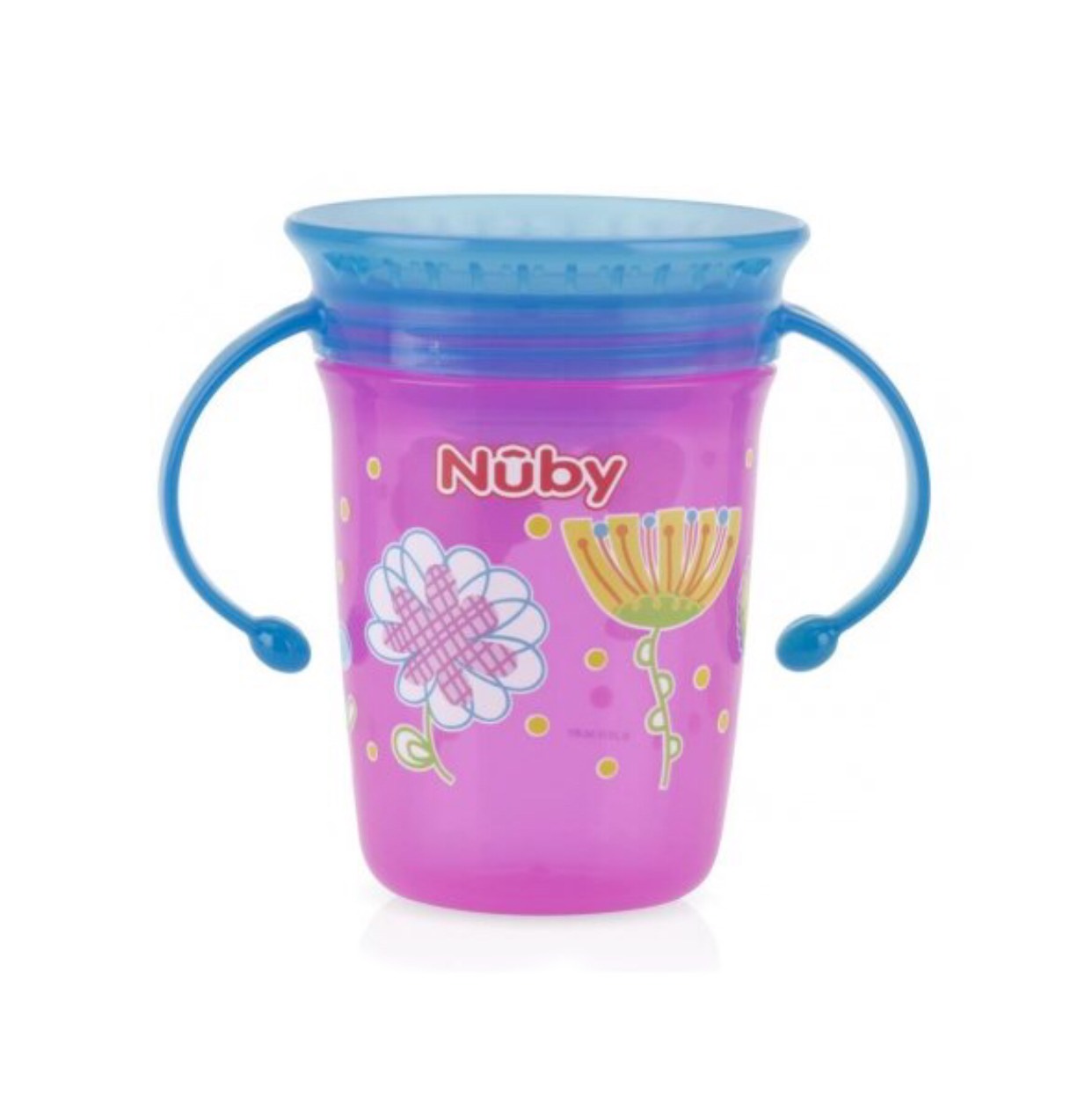 [ 10410-Nuby ] Ca tập uống nước 360 độ chống tràn, loại 2 tay cầm, 240ml