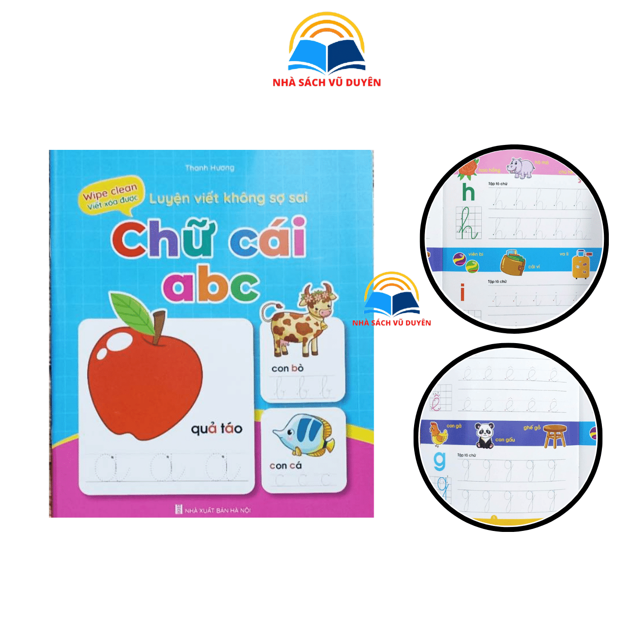 Sách Bộ vở luyện viết không sợ sai Wipe clean xóa được , tặng kèm 2 bút lông xóa được