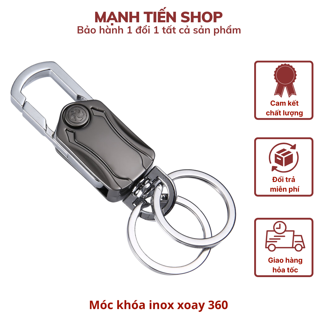 Móc khóa xoay 360 độ kèm khui lon - Hàng chính hãng