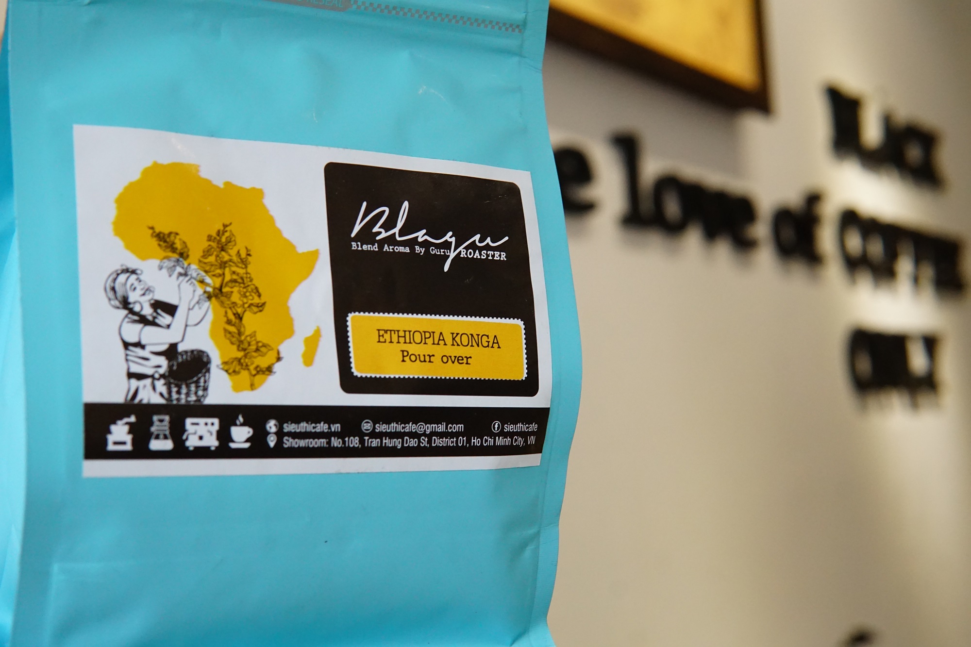 CÀ PHÊ BLAGU HẠT ARABICA ĐÃ RANG, ETHIOPIA N. KONGA, LIGHT- MEDIUM ROAST, 250G