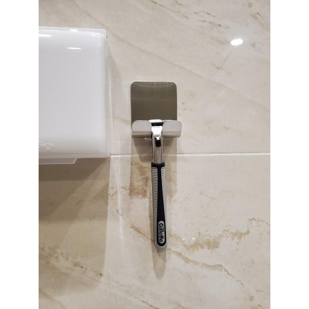 Combo 10 Móc Inox 304 Dán Tường Treo Đồ Tiện Dụng , Móc Hook Đôi Treo Ổ Cắm Điện Treo Dao Cạo Râu