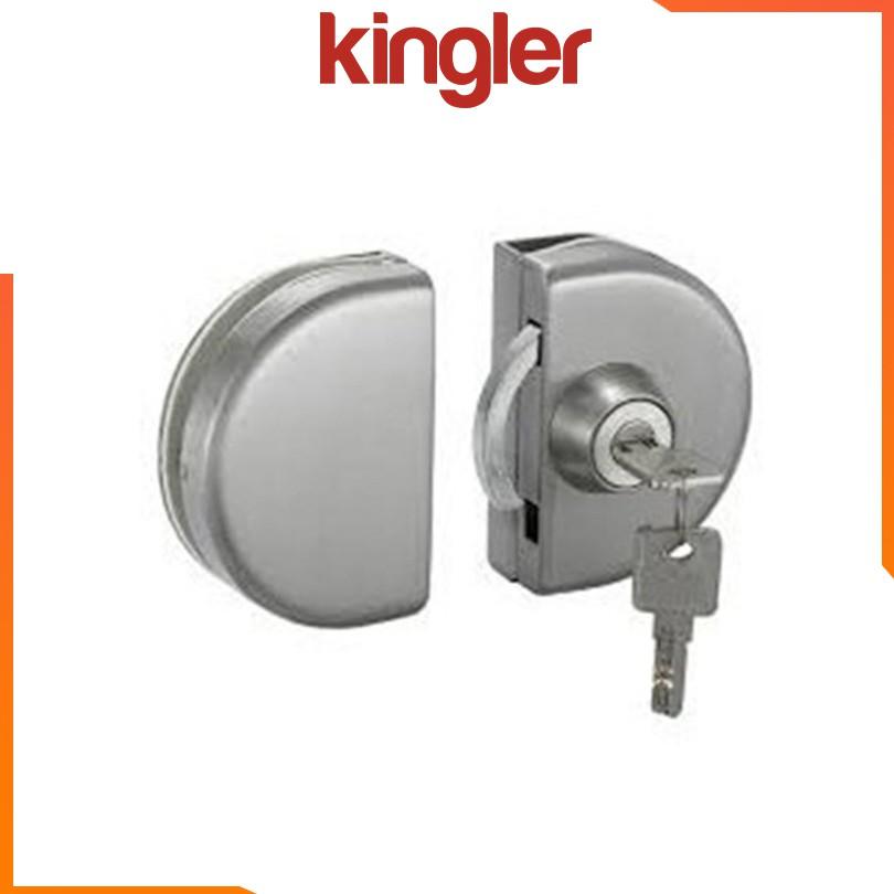 Khóa Bán Nguyệt Inox Cho Cửa Kính Cường Lực, Khóa Cửa Kính Lùa, Lắp Đặt Không Phải Khoan. Kingler 3205- 3206