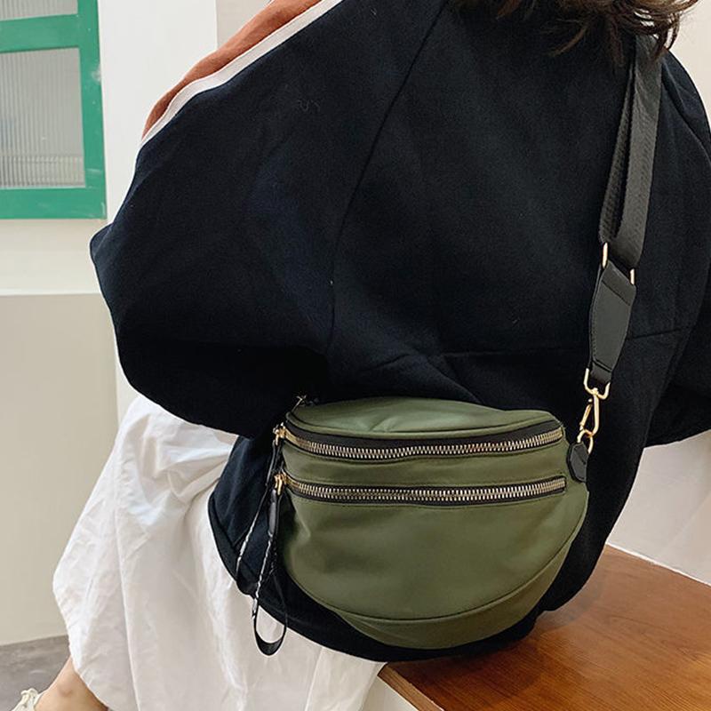 Hợp Thời Trang Nylon Yên Ngựa Đeo Vai Nữ Chống Thấm Nước Thời Đôi-Dây Kéo Túi Đeo Trước Ngực Túi Đeo Thời Trang Nữ Sứ Giả Túi Xách Túi Sắc