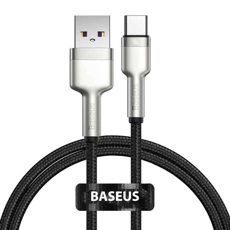 Dây sạc nhanh Baseus 40W Type C, Cáp sạc nhanh Baseus PD 40W Metal Charging Cables USB To Type-C Charger Data Line - Hàng chính hãng