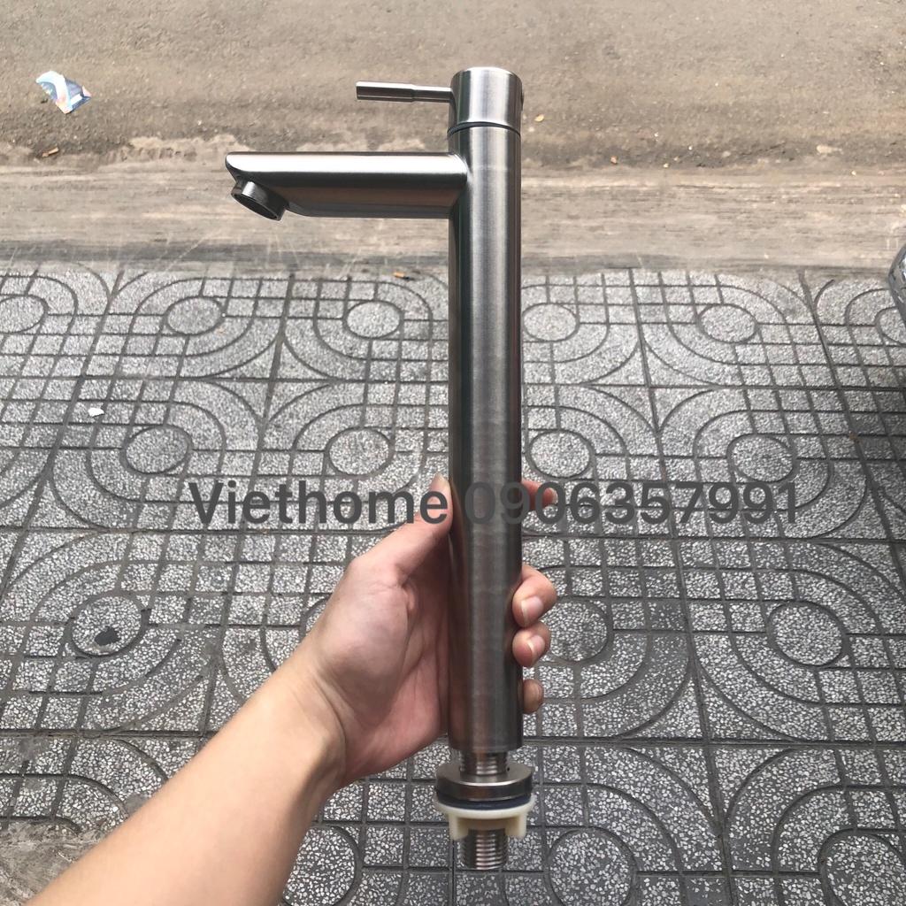 Vòi lavabo rửa mặt lạnh inox cao 30cm