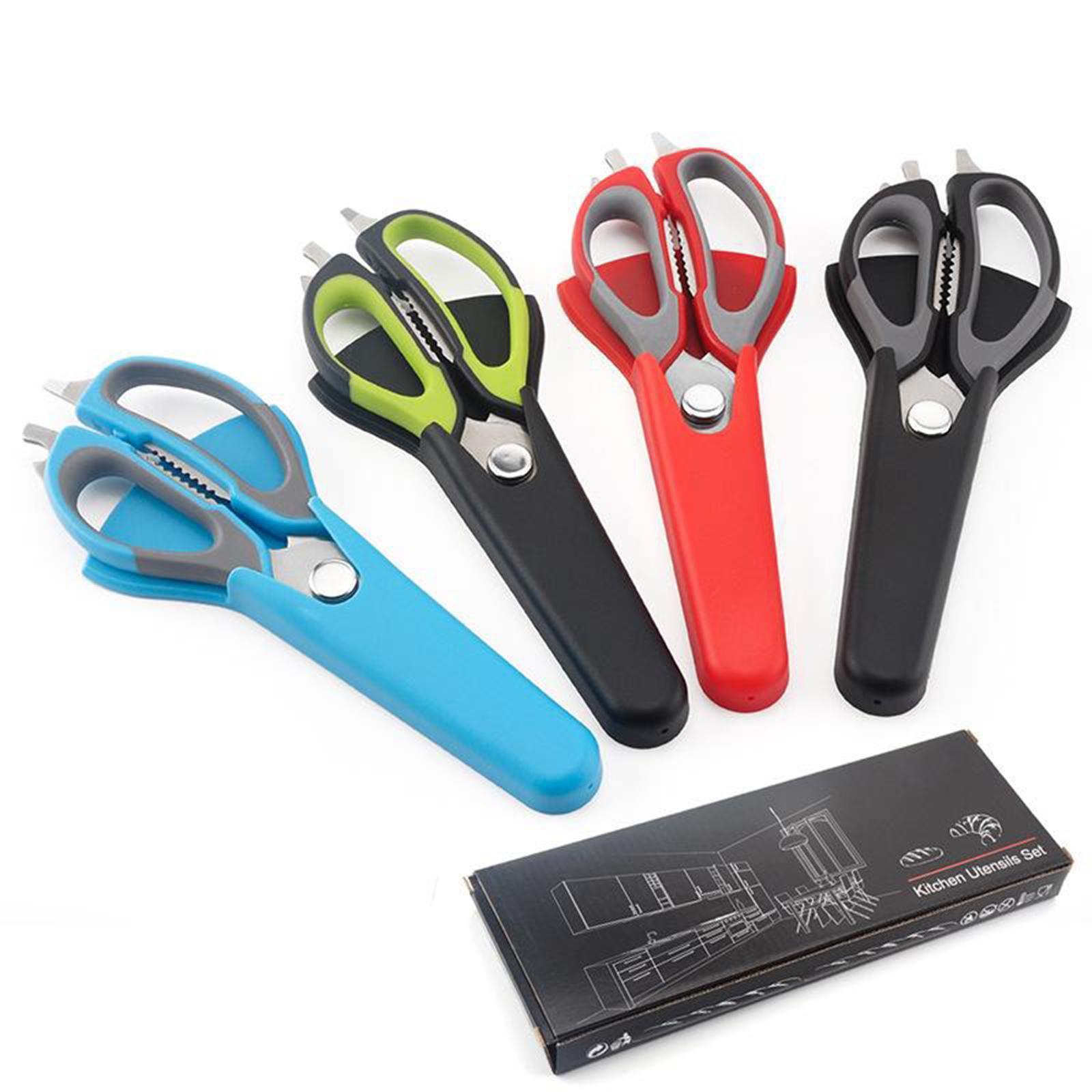 Kitchen Scissors Knife For Fish Chicken Bone Vegetables Cutter Shears Blue