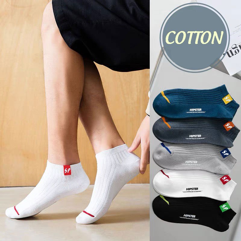Set 5 đôi Vớ 5 Màu Thấm Hút Mồ Hôi Thoáng Khí Cho Nam và Nữ