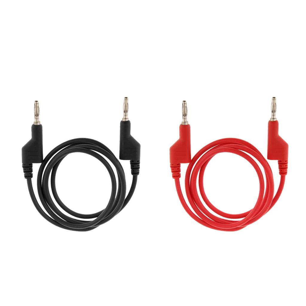 2 Pcs 25A 4mm Banana Plug Multimeter Test Cable-black