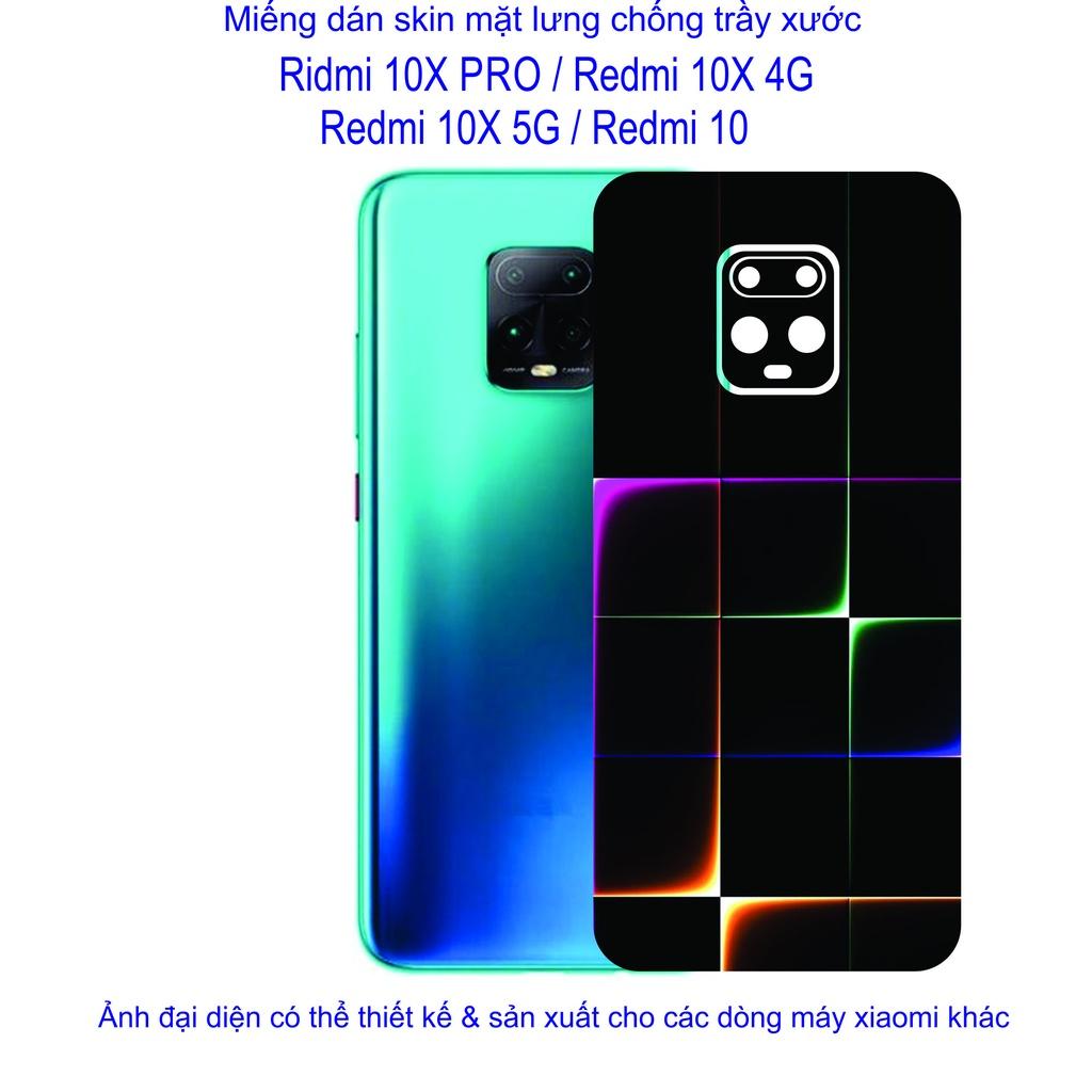 Miếng Dán Skin mặt lưng dành cho Redmi 10x pro / Redmi 10X 4G / Redmi 10X 5G / Redmi 10 Chống trầy xước