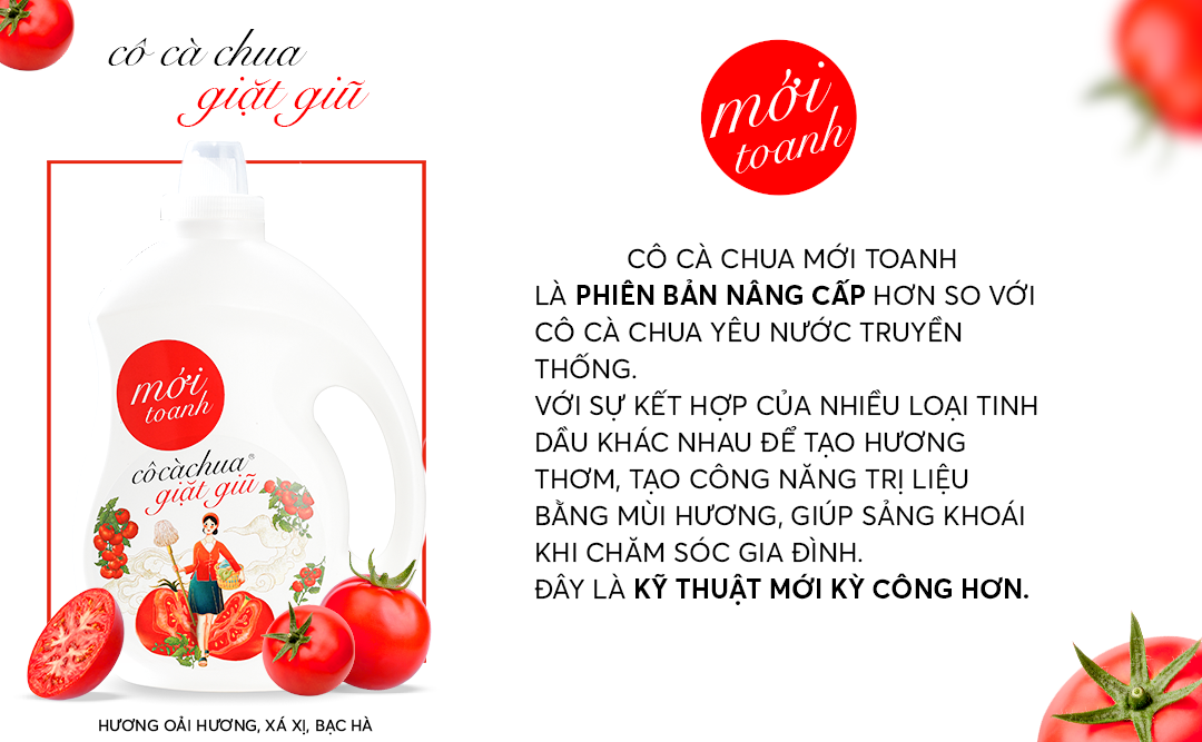 Nước Giặt Cô Cà Chua Mới Toanh Công Nghệ Mới An Toàn Nhẹ Dịu Cho Da 2L