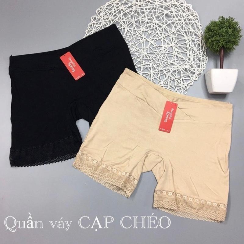 Quần Bầu Mặc Váy Cạp Chéo – Chất Mềm Mát, Co Giãn, 2 Màu Đen &amp; Da – Bầu Xinh, Dễ Chịu - Đen