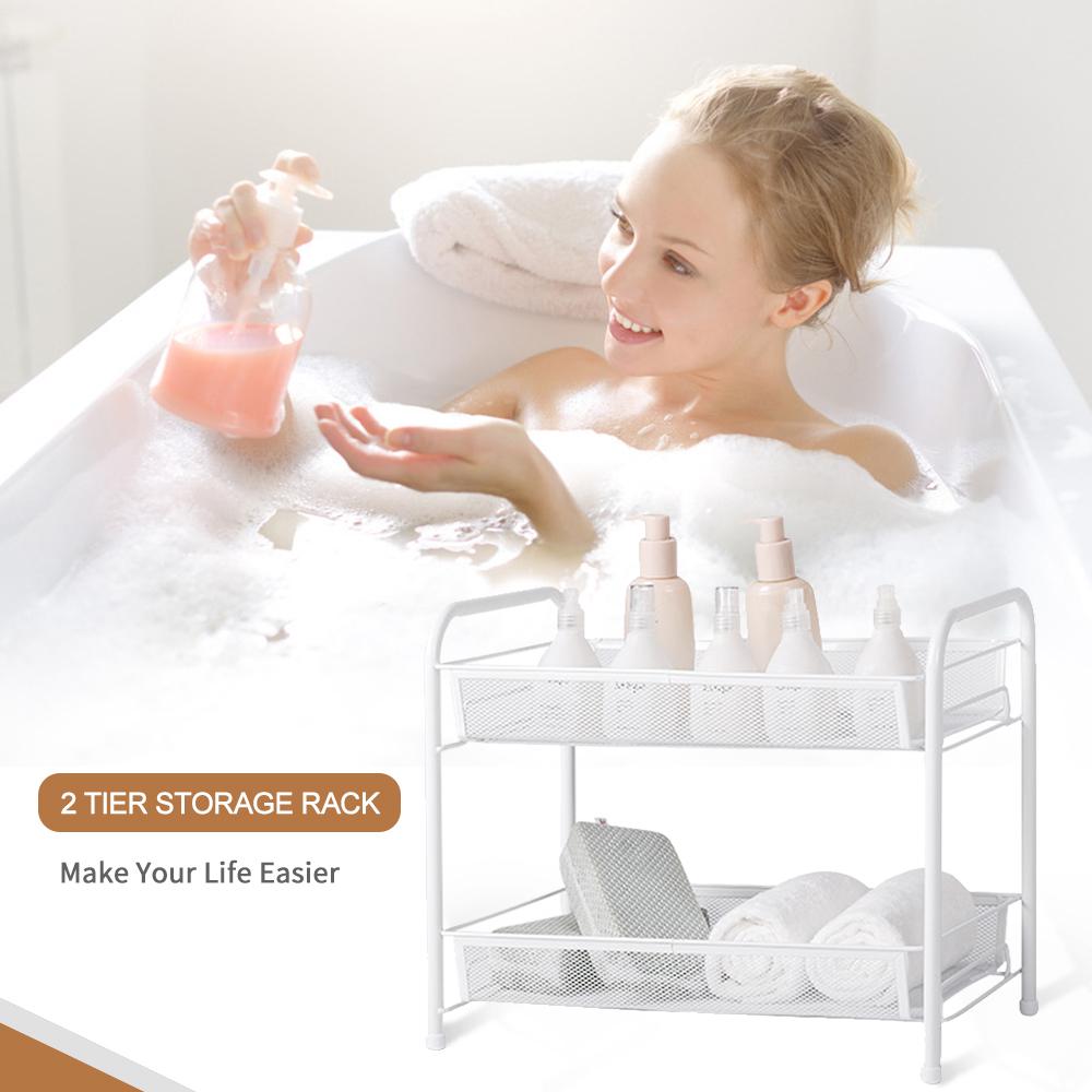Kệ để đồ 2 tầng 45 * 26 * 38CM, tiết kiệm diện tích, sức chứa lớn, bằng thép carbon có độ bền cao