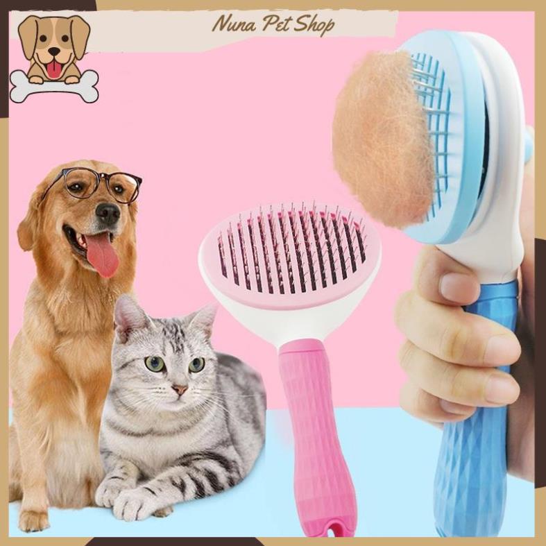 Lược chải lông có nút bấm nhả lông cho thú cưng