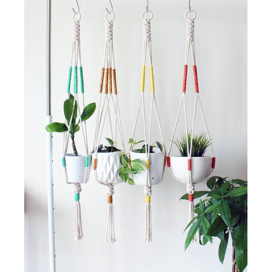 Set 2 dây treo chậu cây cảnh lọ hoa dây trang trí phối màu