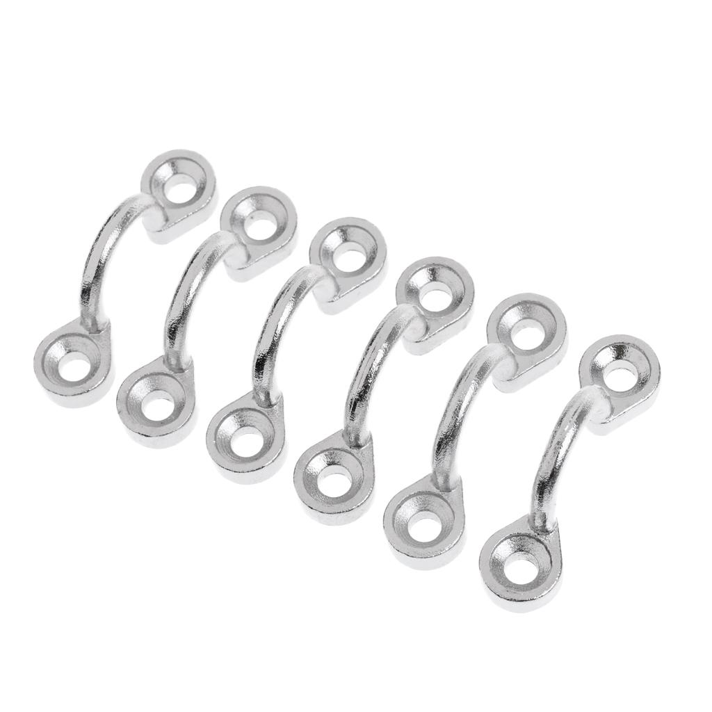 6 Pack Marine Grade Stainless Steel Boat Bimini Top Loop Wire Pad Eye Straps