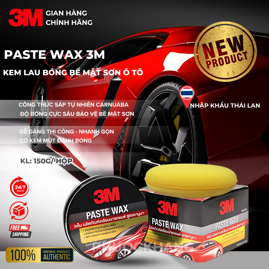 SÁP ĐÁNH BÓNG SƠN 3M PASTE  WAX  PN39526LT ( Dòng cao cấp)- 400ML NHẬP KHẨU THÁI LAN