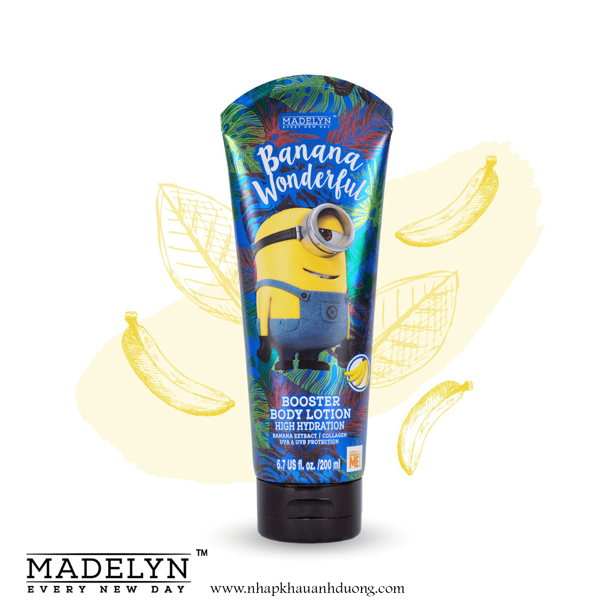 Sữa Dưỡng Thể Giúp Giữ Ẩm Cho Da Hương Chuối (MADELYN MINION BOOSTER BODY LOTION BANANA WONDERFUL) 200ml