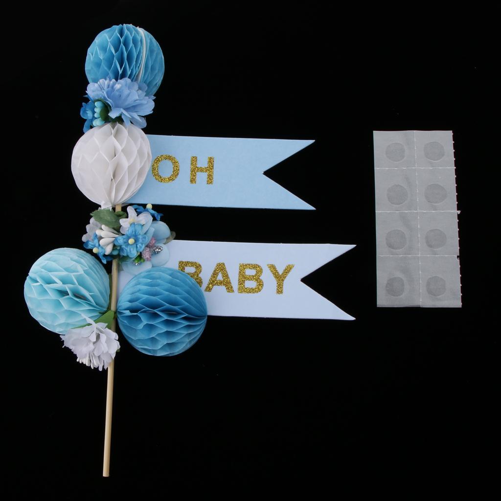 Baby Shower Paper Honeycomb Cake Topper for Kids Party Cake Decoration