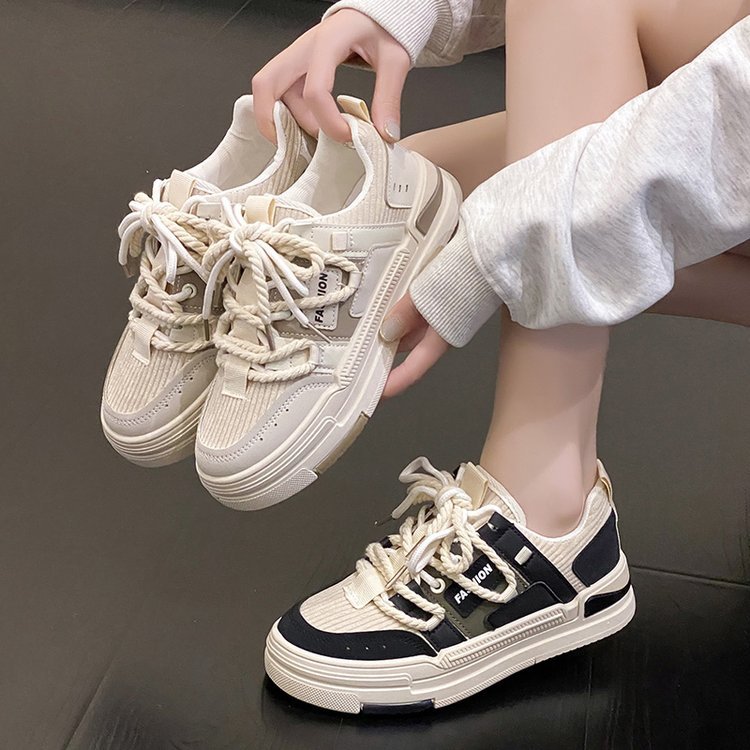 Giày thể thao nữ GEMI - giày ullzzang màu đen- kem, năng động, thời trang- M7072