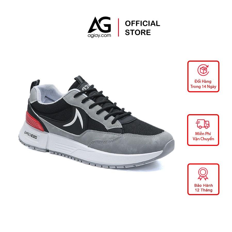 Giày thể thao Sneaker da phối lưới dành cho nam phong cách năng động, trẻ trung AG0156