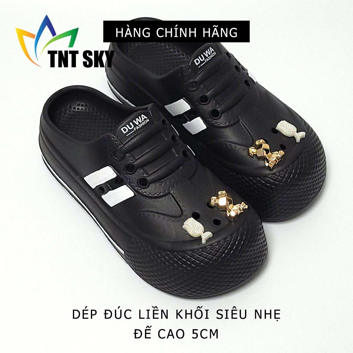 Dép Nữ Bít Mũi Gắn Sticker Đúc Liền Khối Siêu Nhẹ - Hàng Chính Hãng - TK551