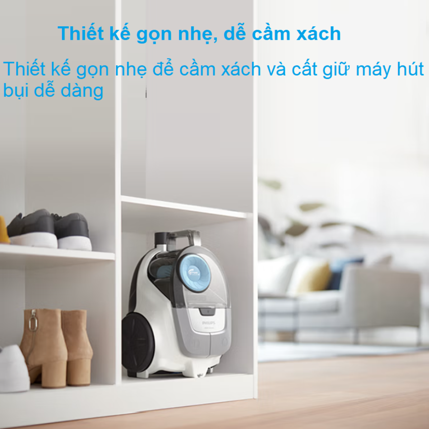 Máy hút bụi không túi Philips XB2023/81 Serial 2000, công suất 1500W, Công nghệ PowerCyclone 4 - HÀNG NHẬP KHẨU