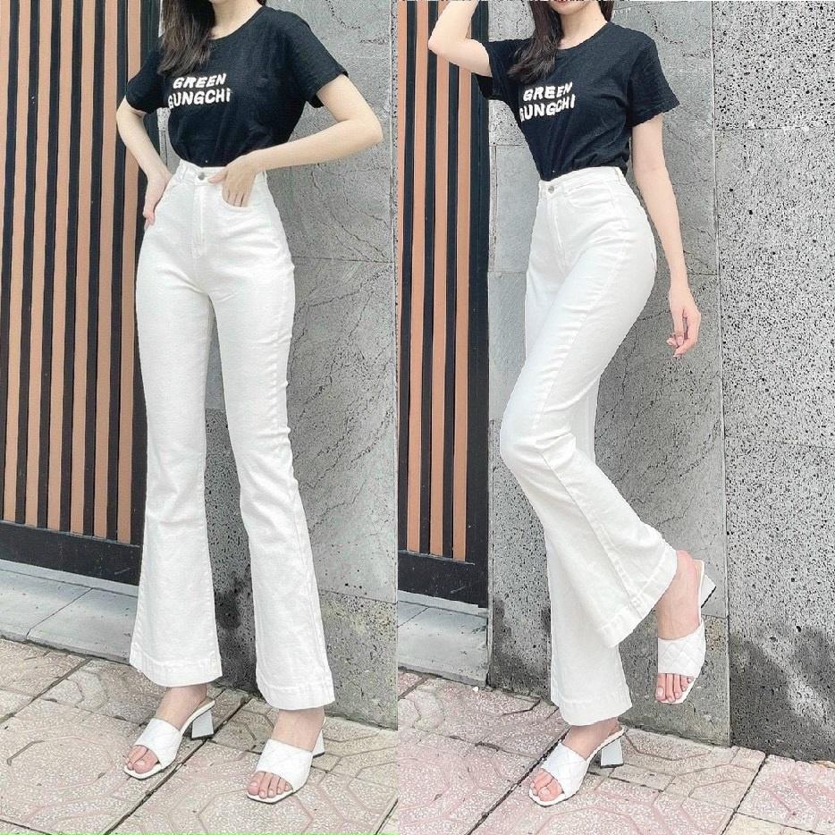 Quần Jean Ống Loe Lưng Cao Kiểu Trơn QJ29