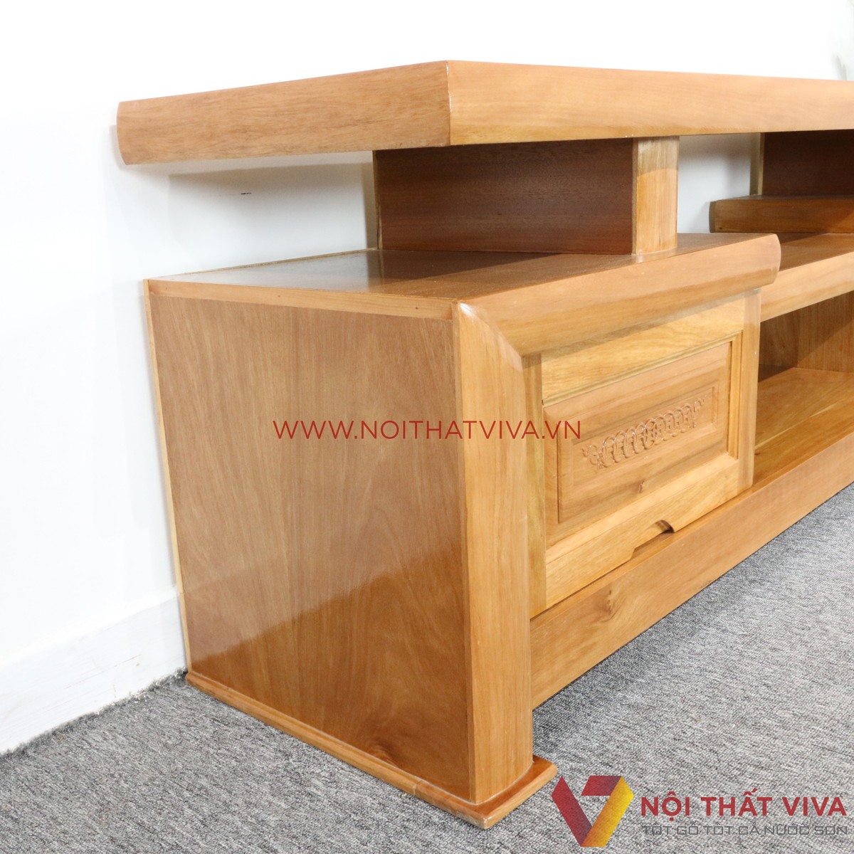Kệ Tivi Gỗ Đinh Hương 2 Hộc Kéo Đẹp Giá Rẻ