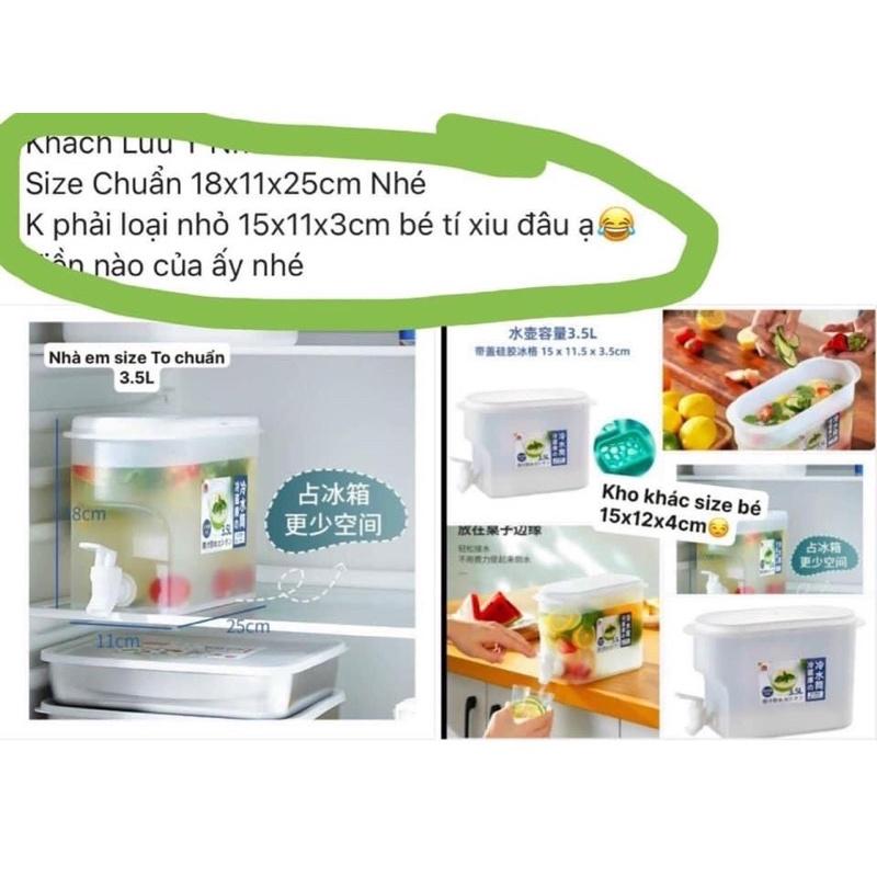 Bình nước 3,5 lít có vòi để tủ lạnh cao cấp, đựng nước trái cây, đựng trà tiện lợi, đa năng loại 1 dày dặn