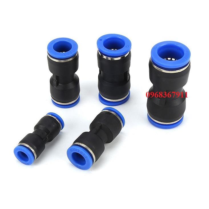 Đầu cút nối thẳng nhựa khí nén phun sương PU các cỡ