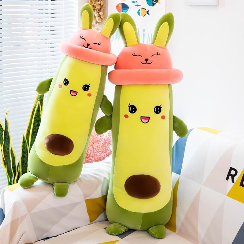 Gấu Bông Qủa Bơ Đội Mũ Hồng, Bơ Thỏ Cute - Hàng Quảng Châu Cao Cấp