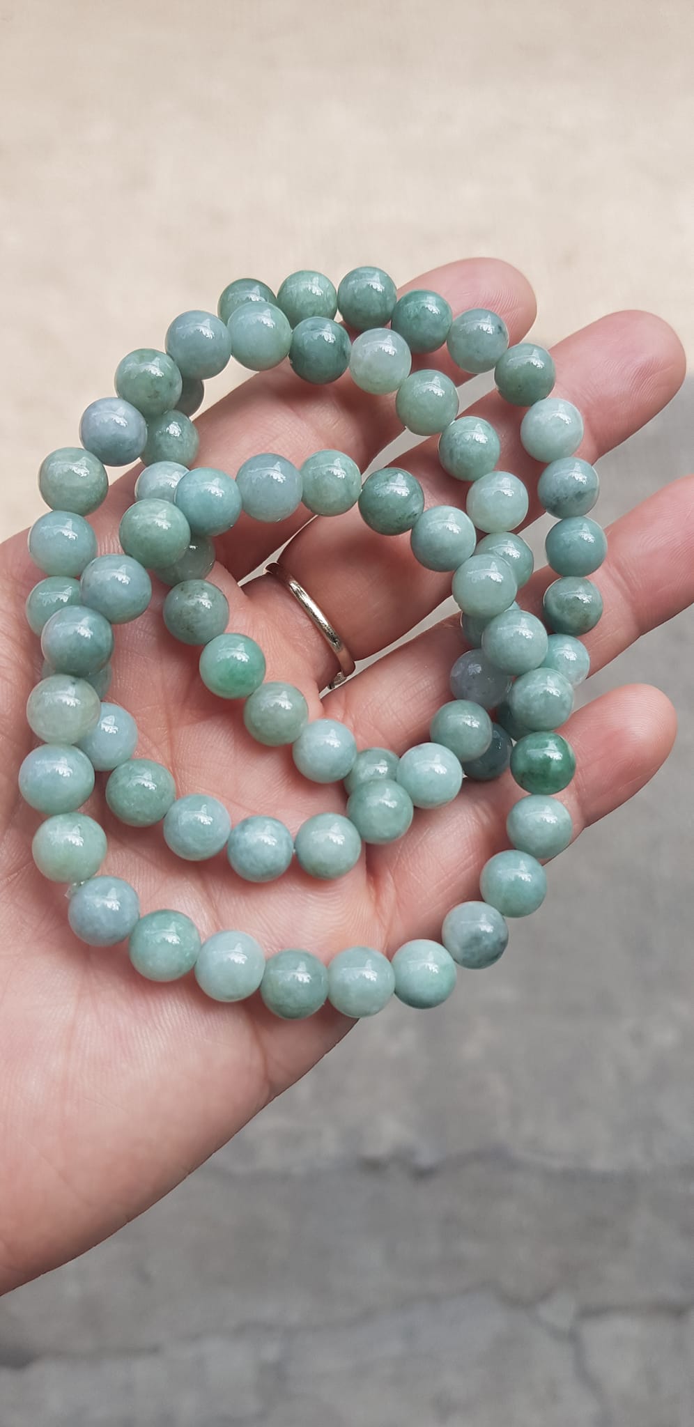 Vòng chuỗi đá cẩm thạch tự nhiên xanh ngọc nhẹ nhàng đẹp sang may mắn Size vòng hạt 8mm Hợp nữ mệnh Thủy Mộc hỏa rẻ đẹp