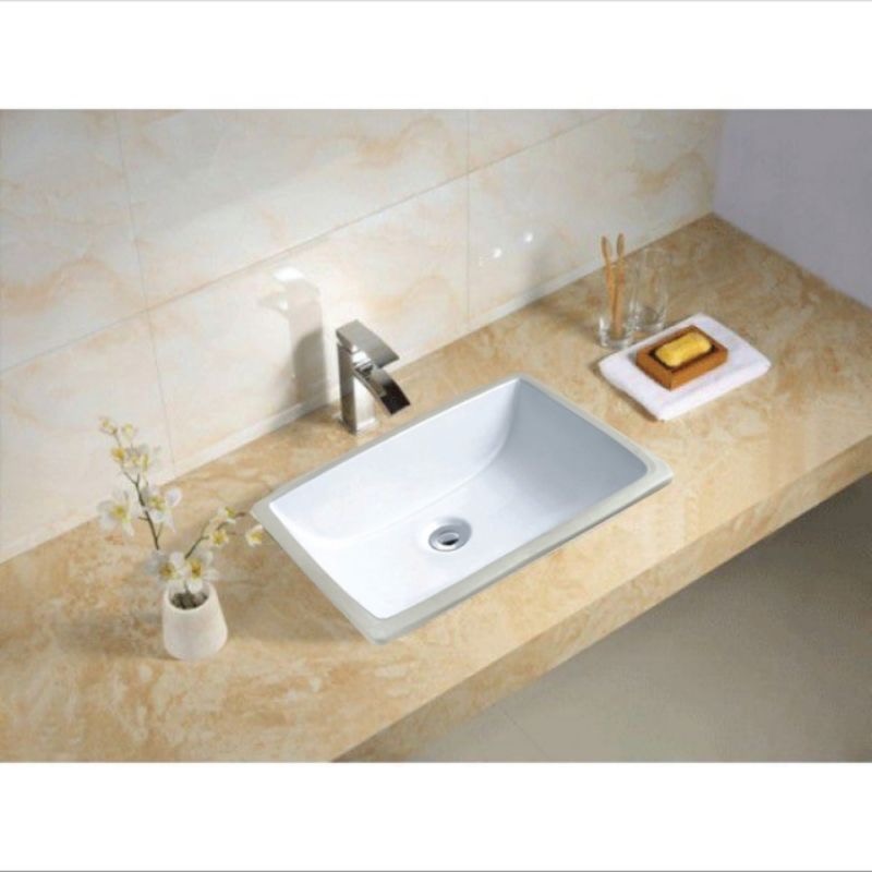 Lavabo sứ bán âm, Lavabo sứ dương vành