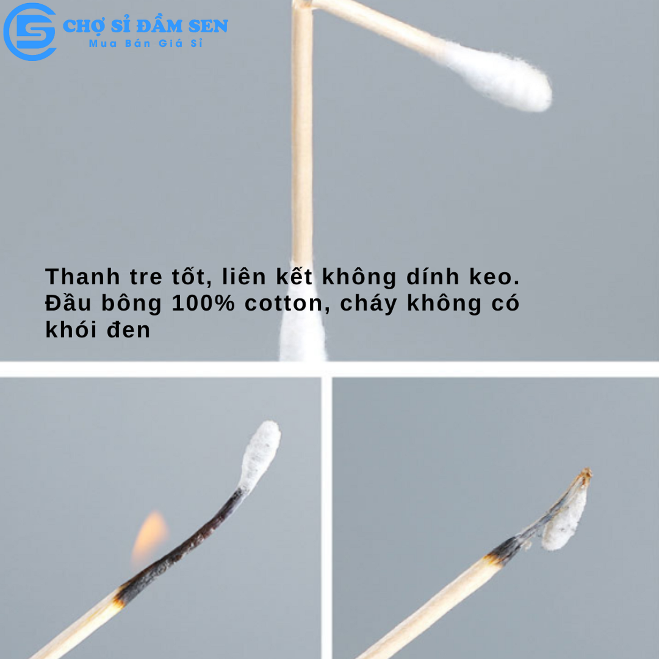 Tăm bông Cotton 2 đầu  đa năng, lấy ráy tai, makeup hoặc vệ sinh những chỗ diện tích nhỏ G450-TamBong500