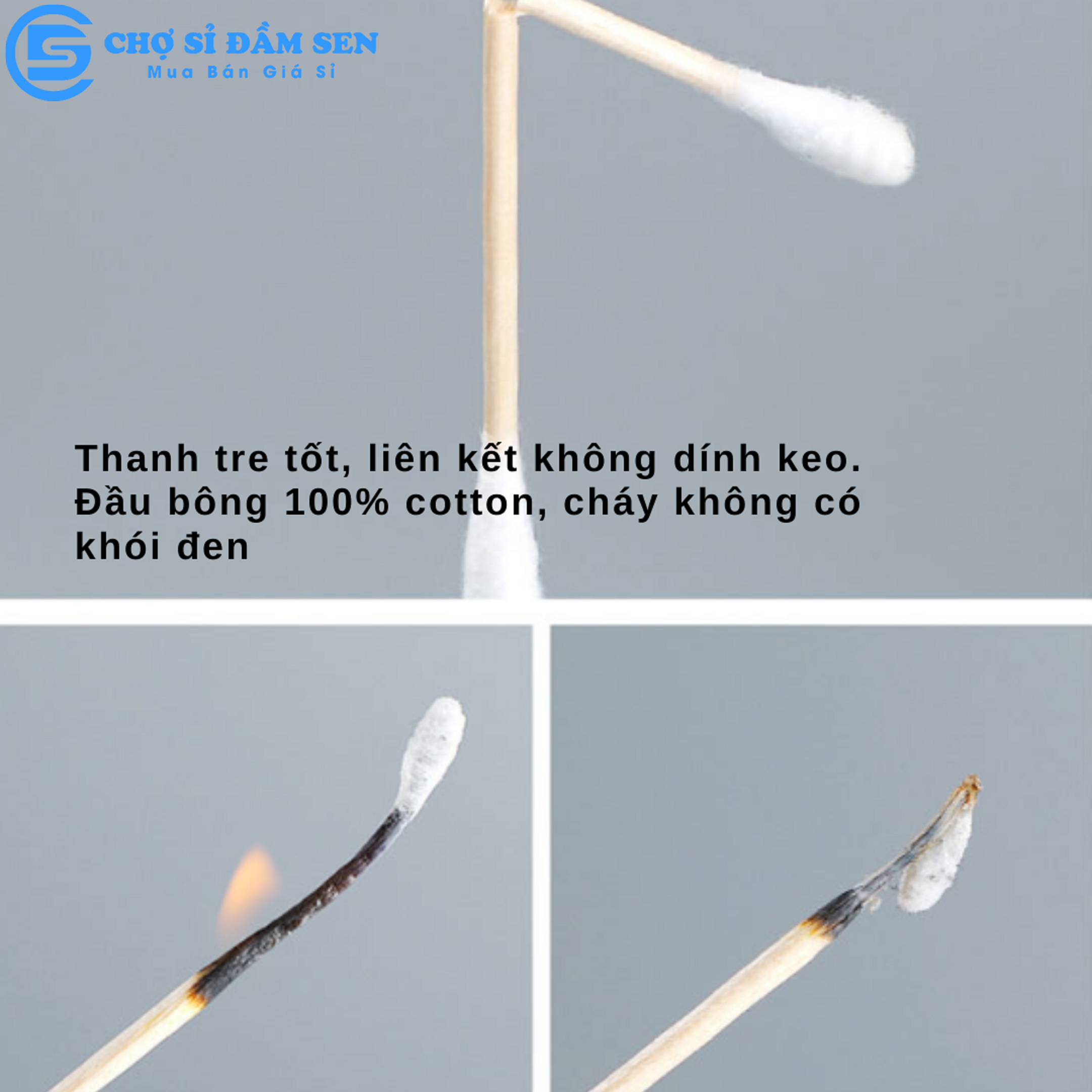 Tăm bông Cotton 2 đầu (hộp 500 que) đa năng, lấy ráy tai, makeup hoặc vệ sinh những chỗ diện tích nhỏ G450-TamBong500