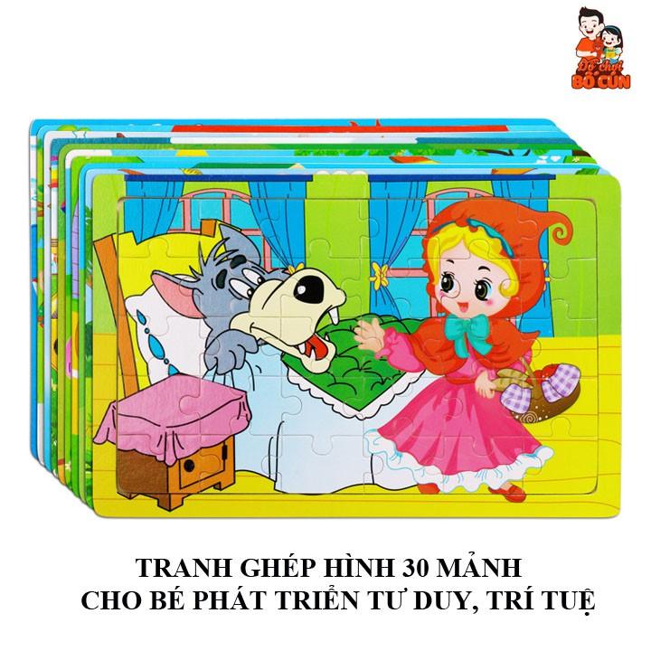 TRANH GHÉP HÌNH 30 MẢNH GỖ CHO BÉ PHÁT TRIỂN TƯ DUY, TRÍ TUỆ