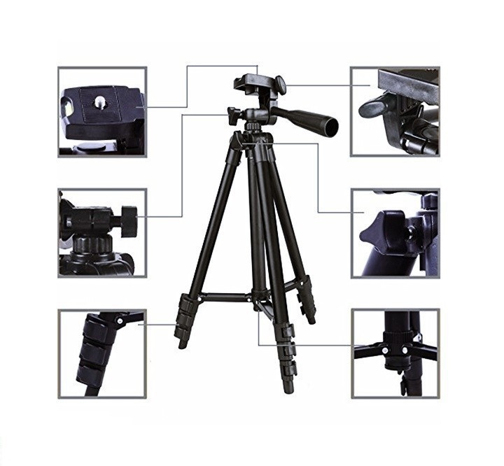 Giá đỡ chụp hình Tripod 3120 dành cho điện thoại, máy ảnh tặng kẹp điện thoại 