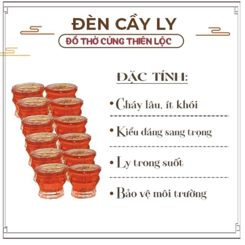 Đèn Cầy Ly Cúng Mắt Tre Cao 5cm Cháy Liên Tục 9 Tiếng Đồ Thờ Cúng Thiên Lộc - Hộp 12 Ly