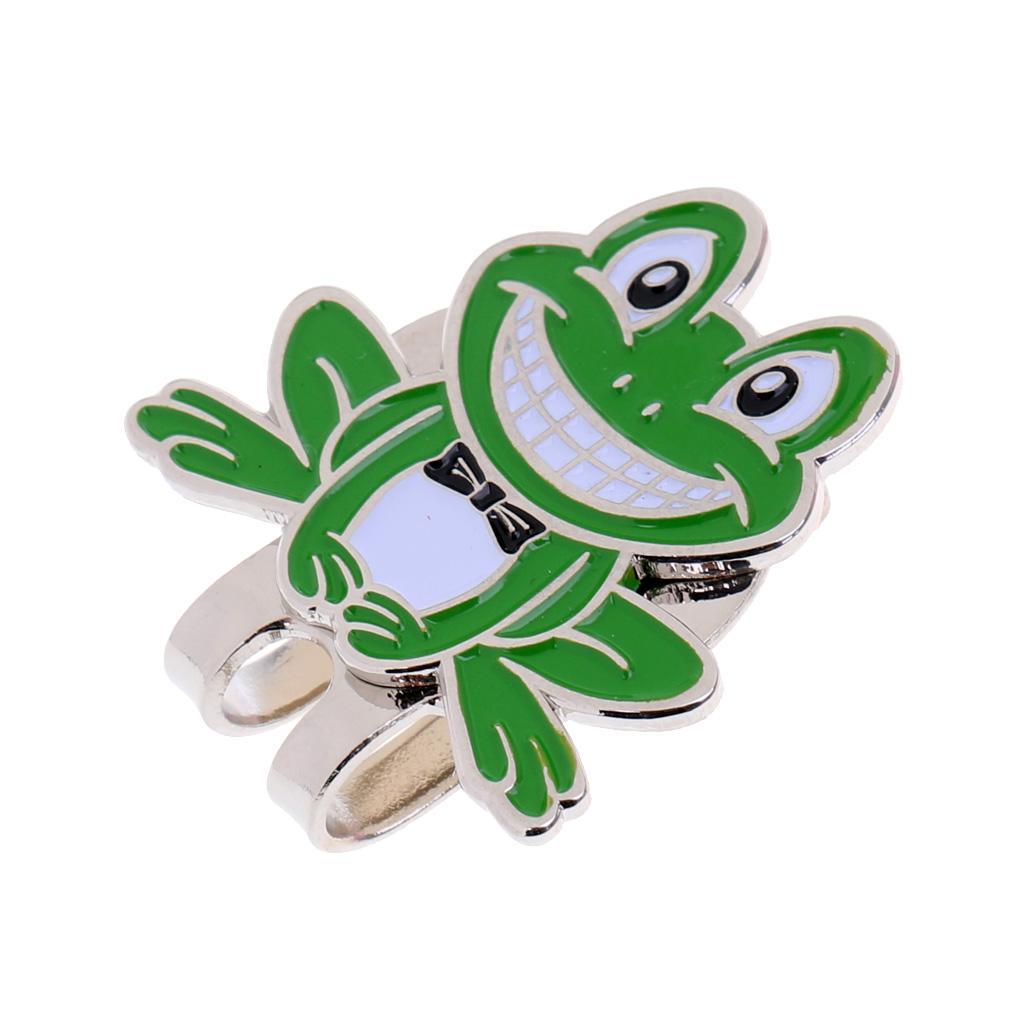 2-3pack Funny Frog Pattern Alloy Golf Ball Marker with Magnetic Hat Clip Golfer