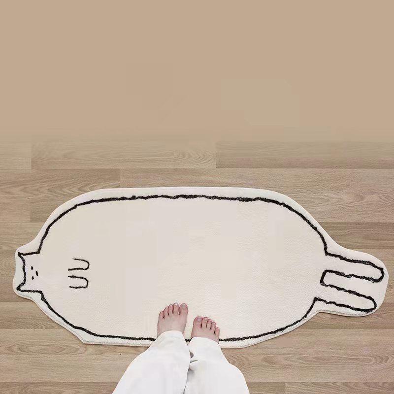 Thảm Lông Trải Sàn Hình Mèo Đơn Giản Phong Cách Bắc Âu
