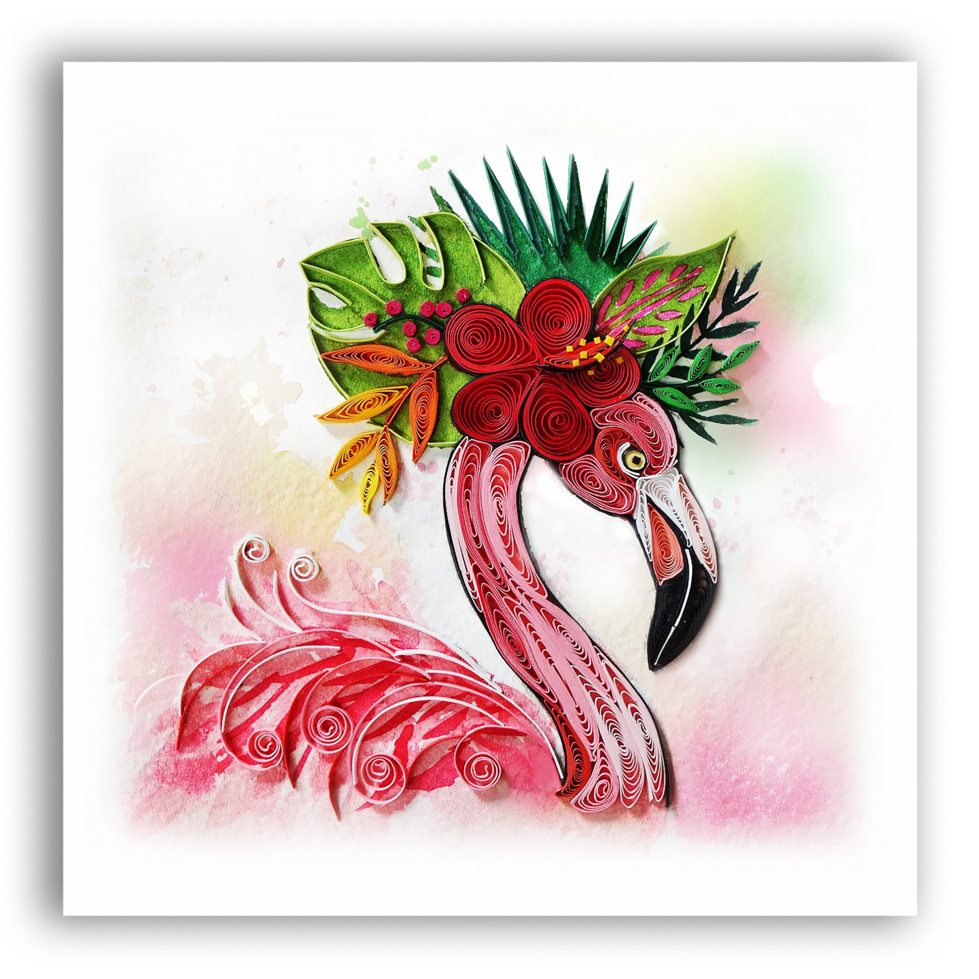 Thiệp Giấy Xoắn (Quilling Cards) - Thiệp Sinh Nhật, Tình Yêu, Chúc Mừng - BIRD 15x15cm