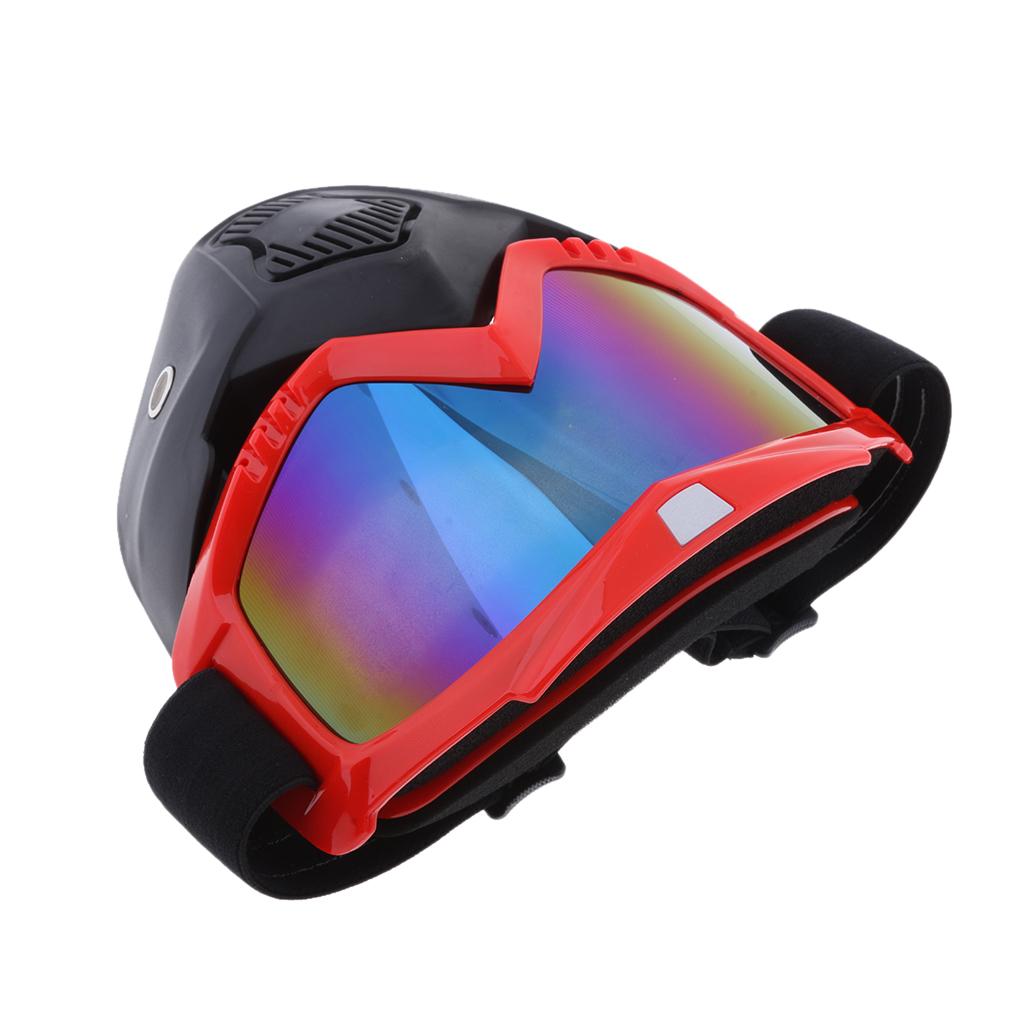 Detachable Face Mask Goggles Shield Windproof Dustproof Helmet Eyewear