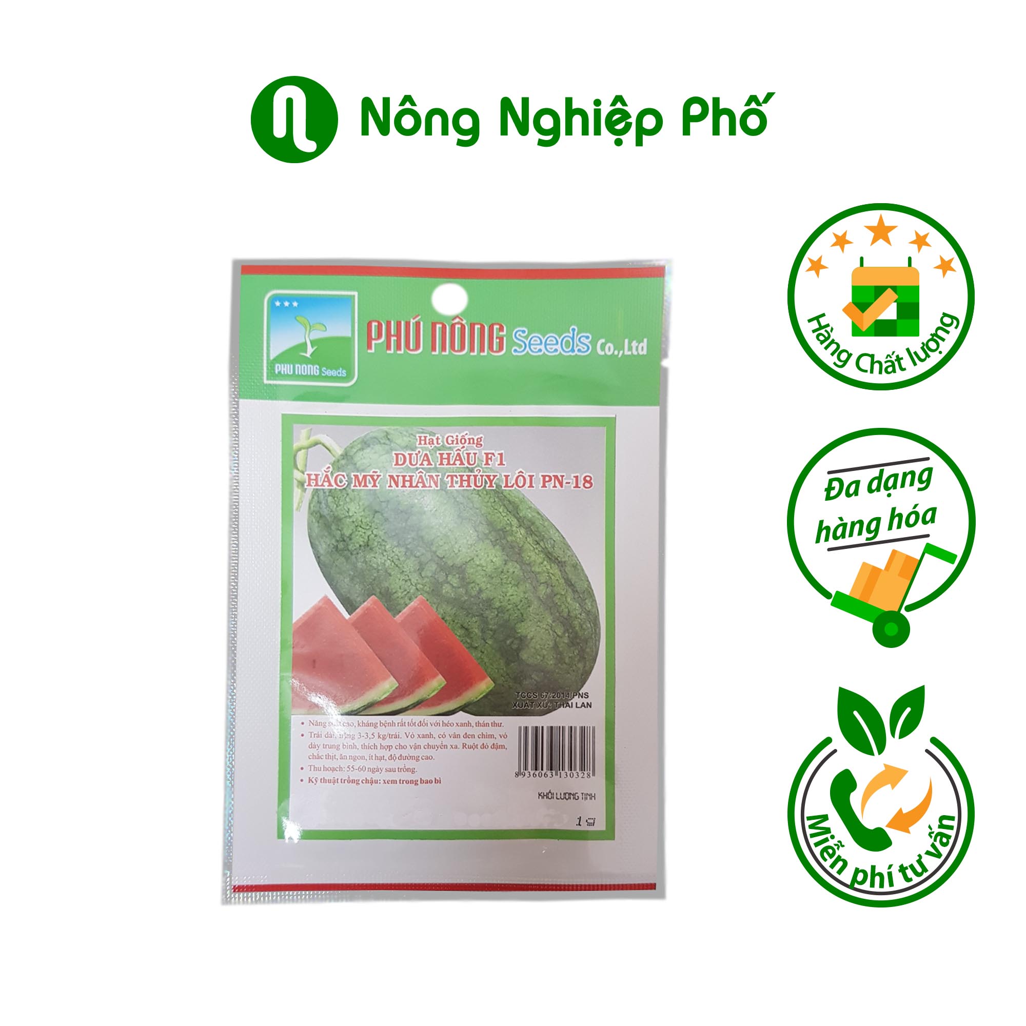 Hạt Giống Dưa F1 Hắc Mỹ Nhân Thủy Lôi Phú Nông PN-18