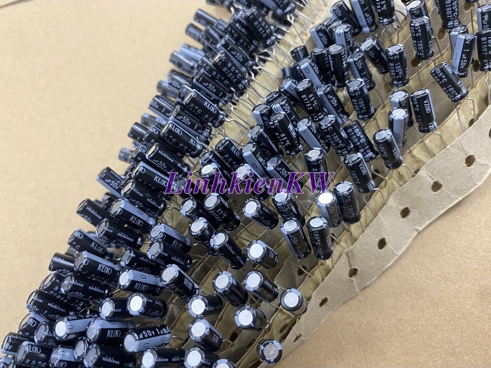 Tụ Hóa 1uf 50v Nichicon Mới, Chính gốc 100%.