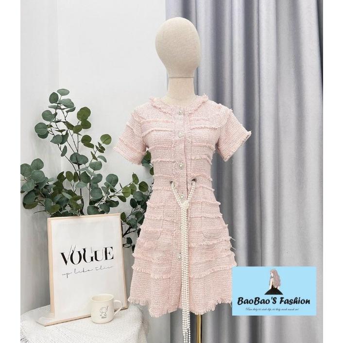 Đầm dạ hồng cách điệu siêu hot