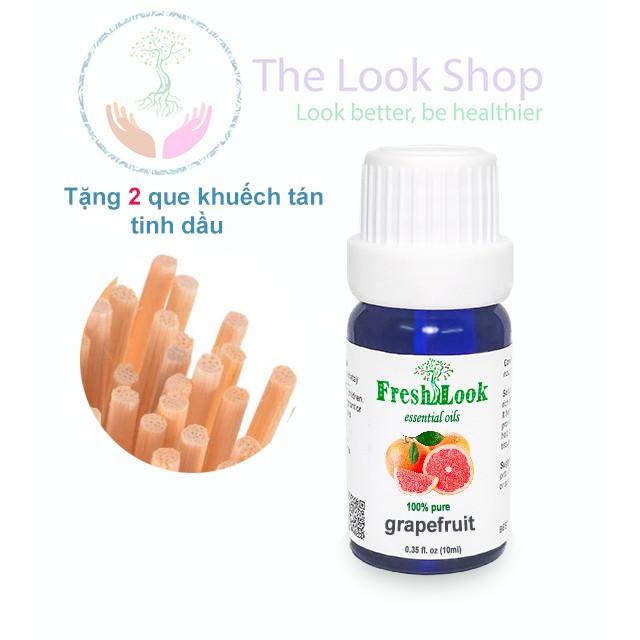 Bộ khuếch tán tinh dầu Bưởi - Vỏ bưởi hồng Grapefruit Essential Oil 10ml FreshLook- Khử mùi hôi, thư giãn, chăm sóc tóc