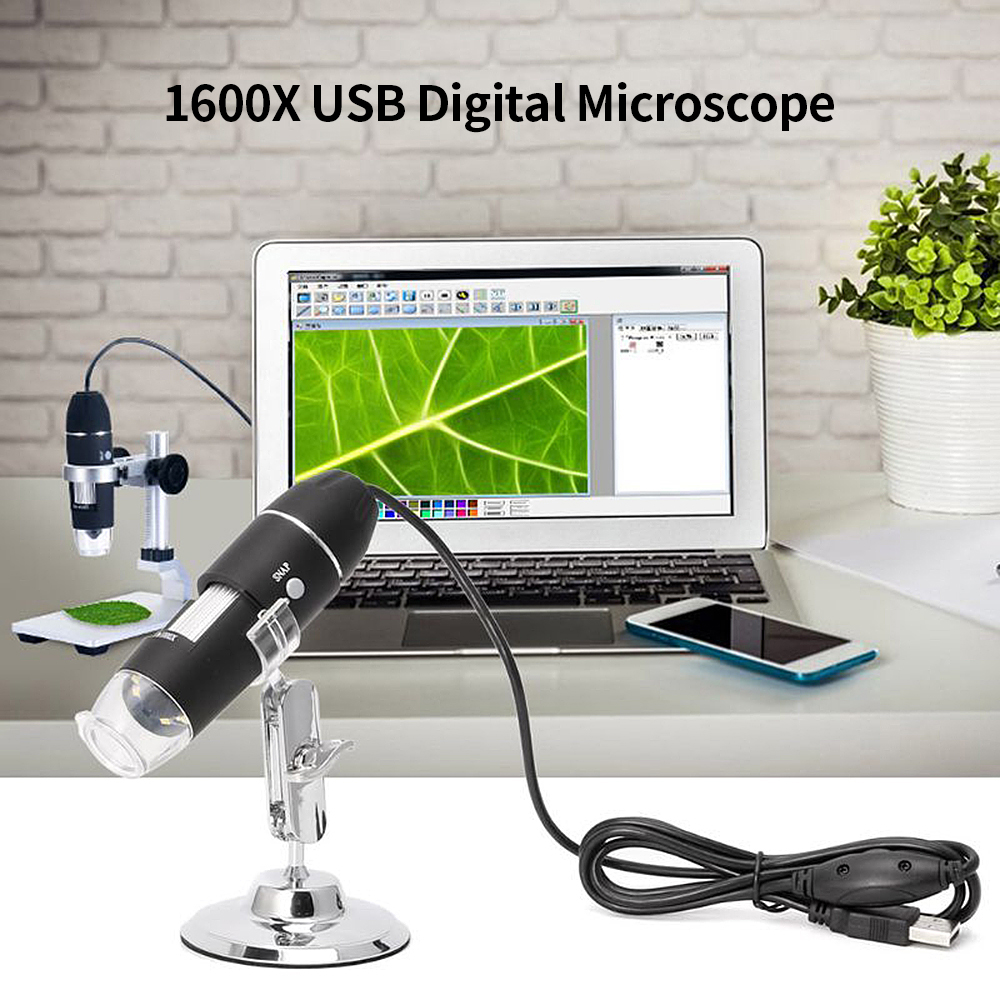 Kính hiển vi di động kỹ thuật số USB 1600X với 8 đèn LED có thể điều chỉnh 