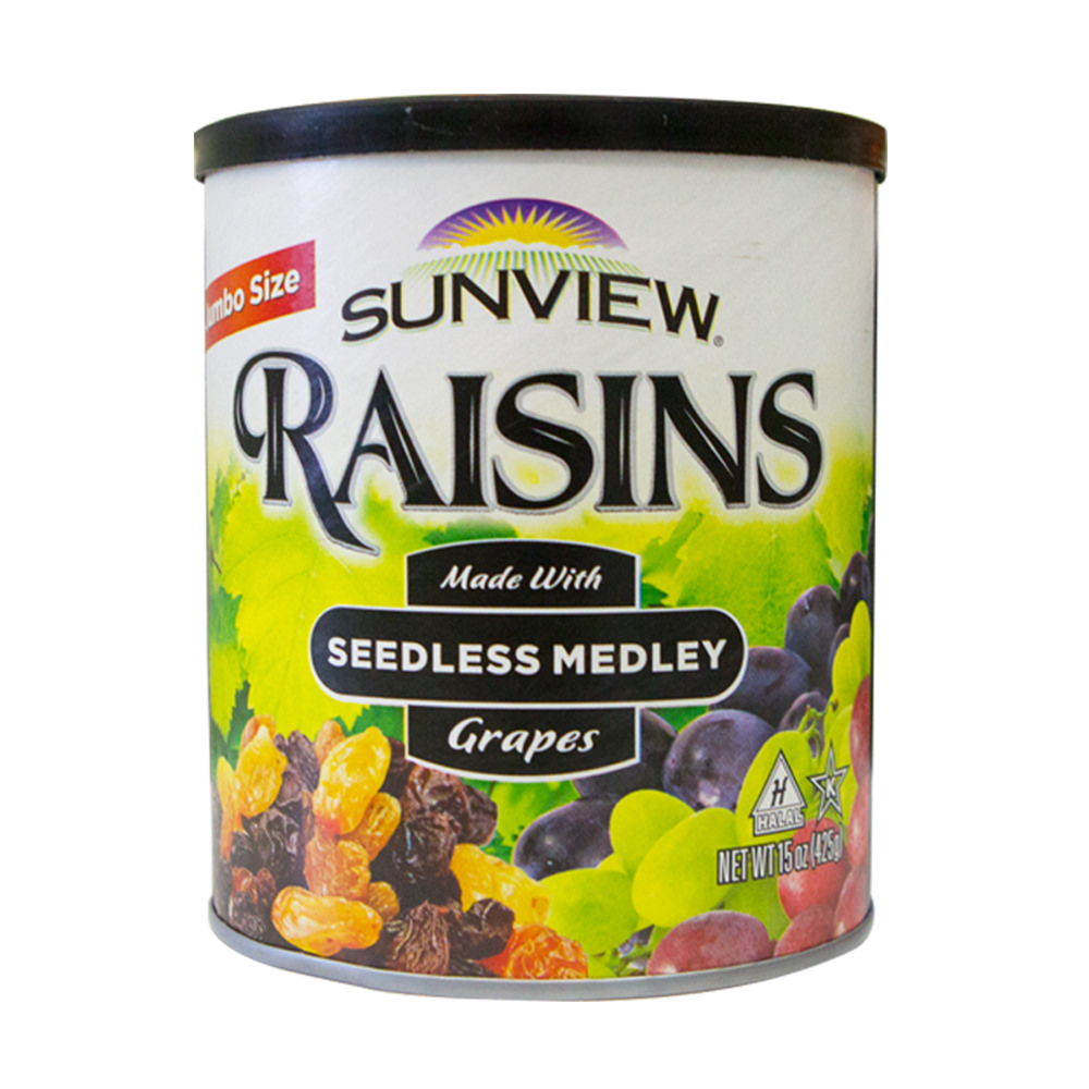 Nho khô Sunview Raisins Mỹ không hạt 3 màu Giàu Vitamin khoáng chất, Món ăn vặt tốt cho tim mạch (425g/hộp) - Massel Official