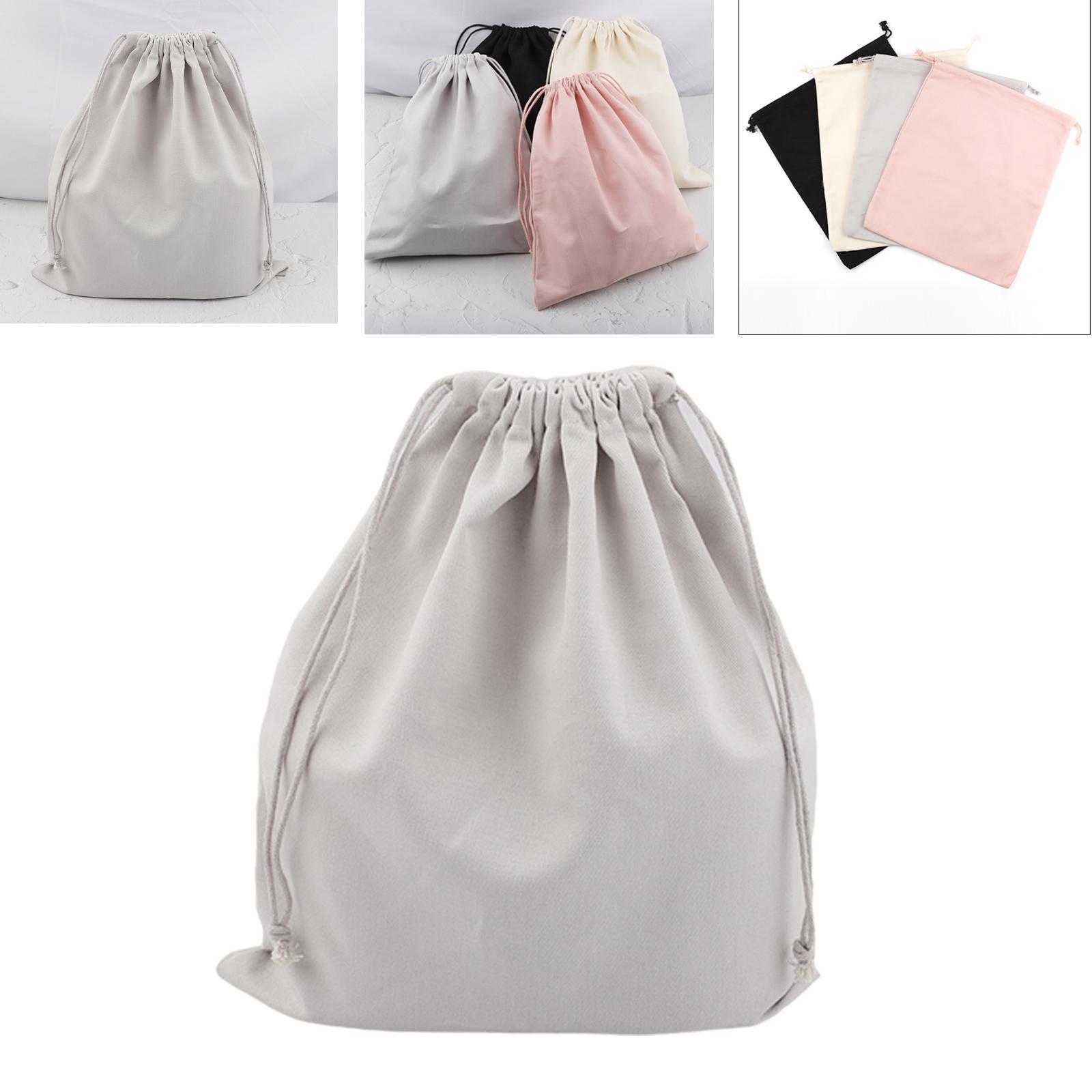 2 Pieces Portable Drawstring Canvas Shoe Storage Bags Laundry Organizer Bag